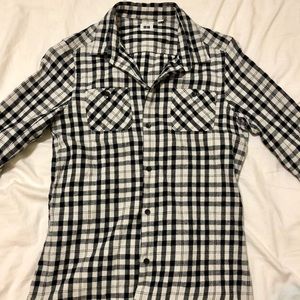 Uniqlo Black and White Plaid Shirt
